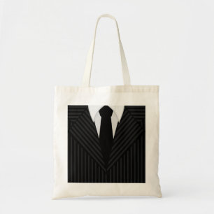 Pinstripe Suit and Tie Masculine Tote Bags