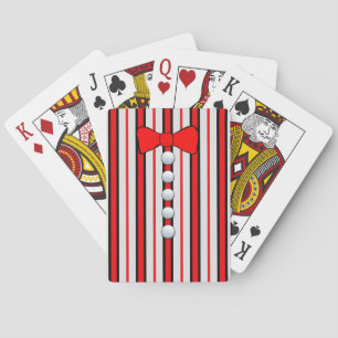 Pinstripes And A Red Bow Tie Playing Cards