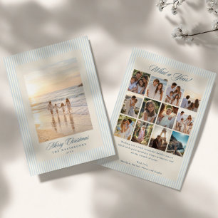 Pinstripes Costal What a Year Photo Holiday Card