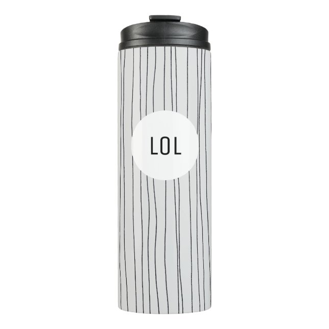 Pinstripes Lines pattern handmade minimalist Thermal Tumbler (Front)
