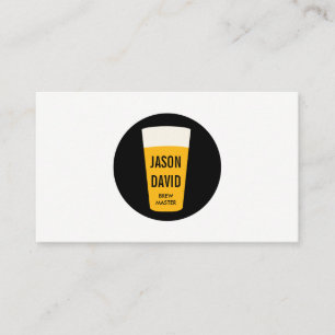 Pint of Beer Black White Business Card
