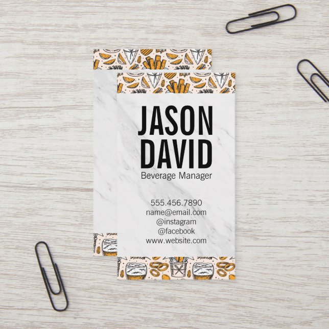 Pint of Beer | Hops  Business Card (Front/Back In Situ)