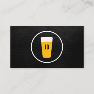 Pint of Beer Logo Trendy Black Business Card