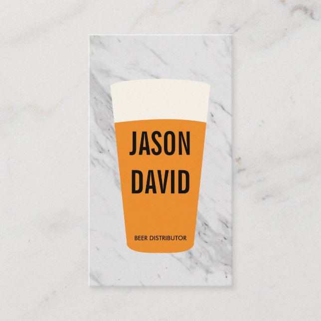 Pint of Beer Marble Business Card (Front)