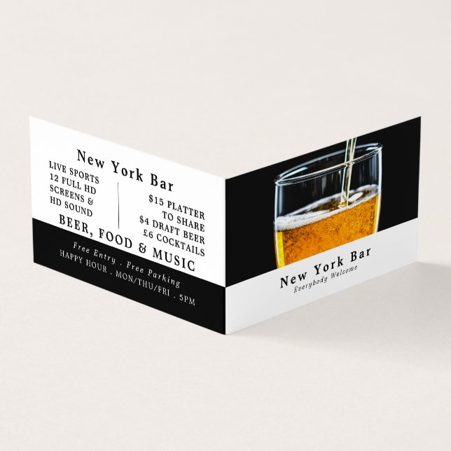 Pint of Beer, Pub/Brewery, Detailed Business Card (Outside)