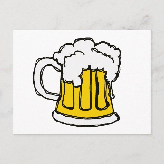 Pint of Beer Scribbled Cartoon Style Postcard (Front)