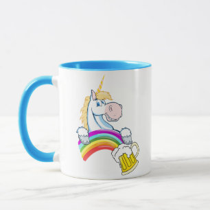 Pint of Gold at End of Rainbow (Plus Unicorn) Mug