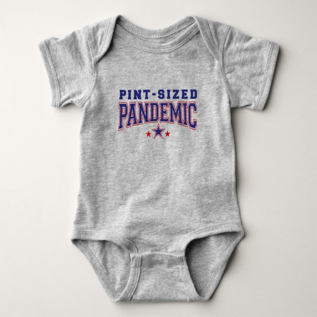 Pint-Sized Pandemic Unisex Hipster Baby One-Piece Bodysuit (Front)