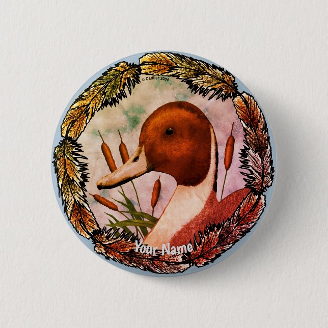 Pintail Duck  6 Cm Round Badge (Front)