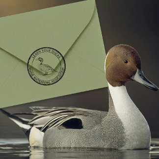 Pintail Duck Waterfowl Nature or Return Address Rubber Stamp