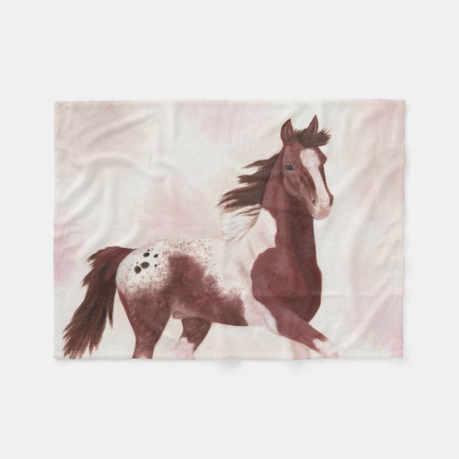 Pintaloosa Horse fleece Blanket (Front (Horizontal))