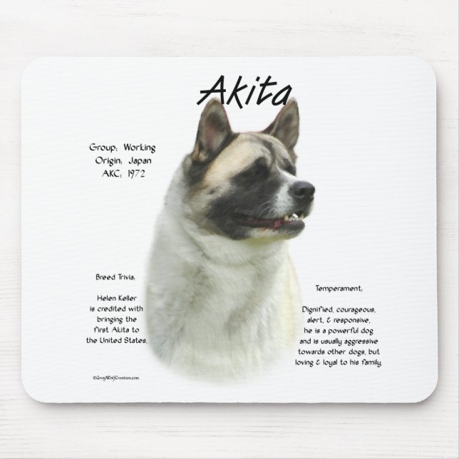 Pinto Akita History  Mouse Pad (Front)