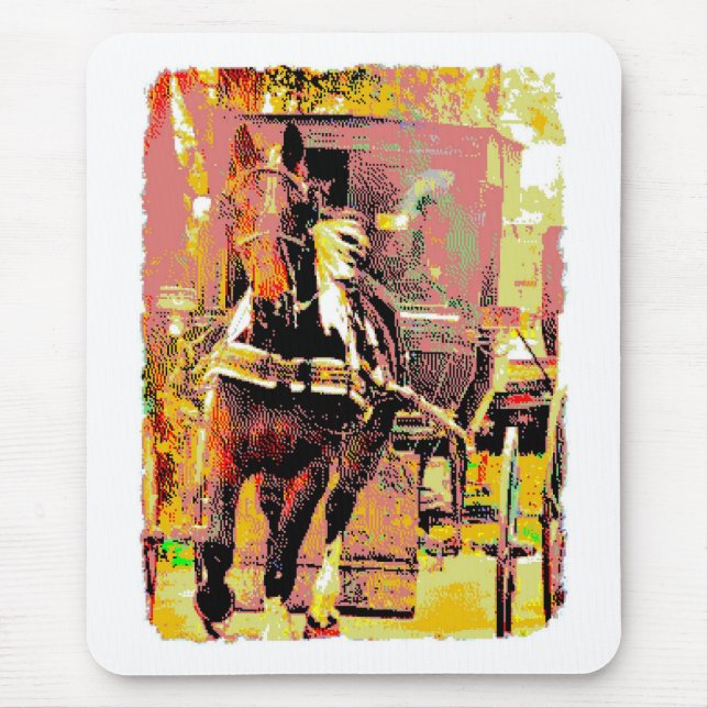 Pinto Amish Horse 8-Bit Art Mouse Pad (Front)