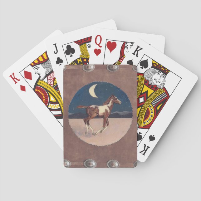 Pinto colt in the moonlight playing cards (Back)