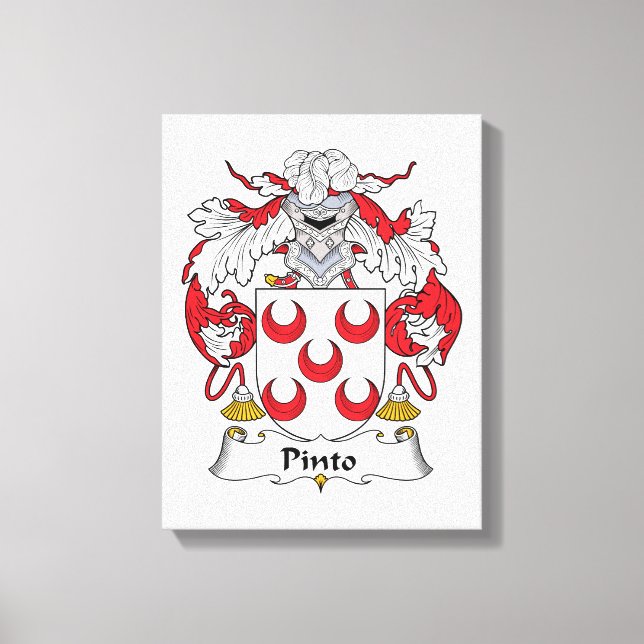 Pinto Family Crest Canvas Print (Front)