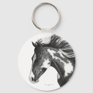 Pinto Horse Keychain
