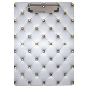 Pintuck look white and gold elegant clipboard