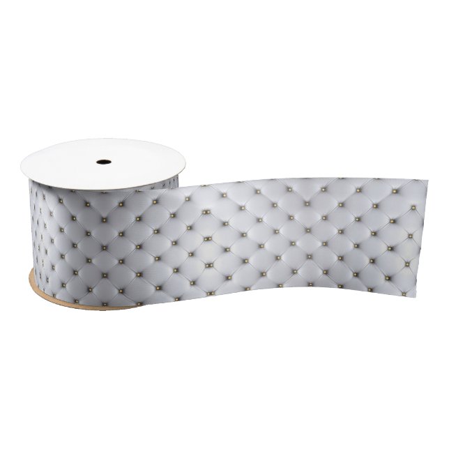Pintuck look white and gold elegant satin ribbon (Spool)
