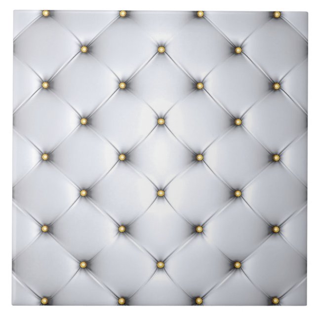 Pintuck look whitecand gold elegant  tile (Front)