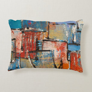 pintura abstracta con estructura pintada a mano decorative cushion