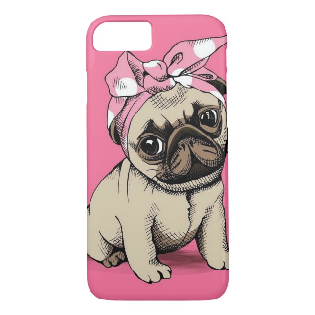 Pinup Pug Dog iPhone 7 case (Back)