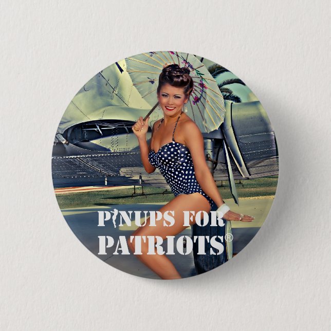 Pinups for Patriots Official 6 Cm Round Badge (Front)