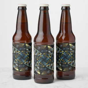 Pinwheel Abstract Art Beer Bottle Label