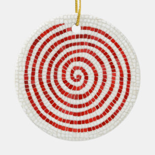 PINWHEEL MOSAIC Ceramic Round Ornament