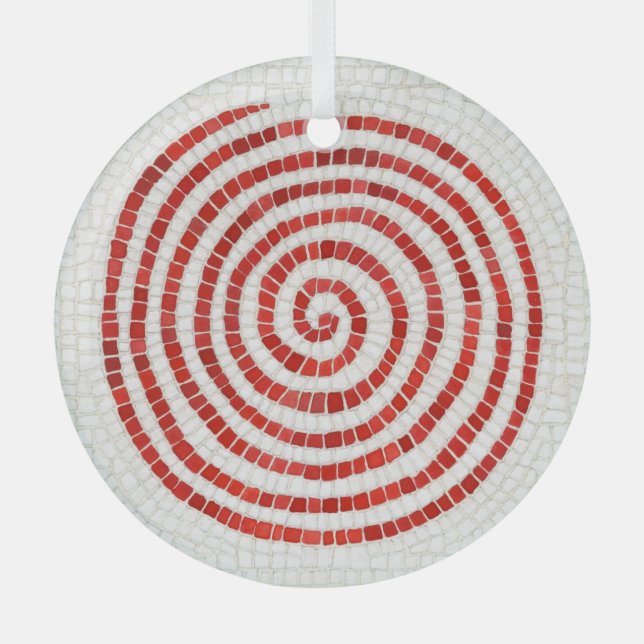 PINWHEEL MOSAIC Glass Circle Ornament (Front)