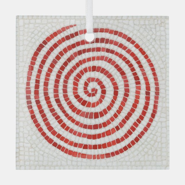 PINWHEEL MOSAIC Glass Square Ornament (Front)
