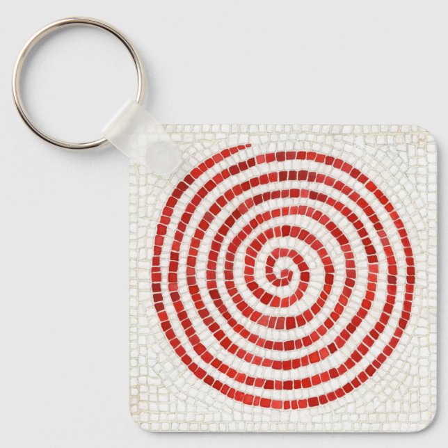 PINWHEEL MOSAIC Metal Square Keychain (Front)