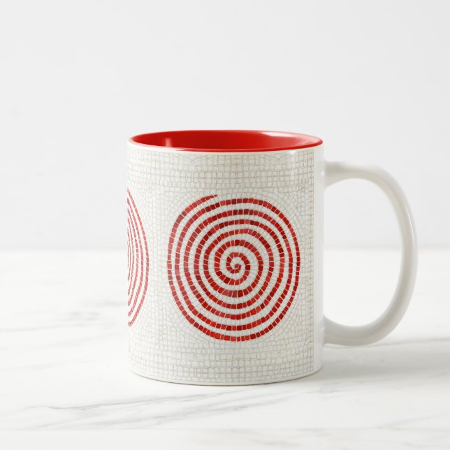 PINWHEEL MOSAIC Red Two-Tone Mug (Right)
