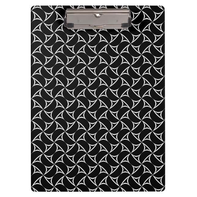 Pinwheel Spiral White Abstract Illusions Line Art Clipboard (Front)