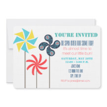 Pinwheel Themed Baby Shower Invitation