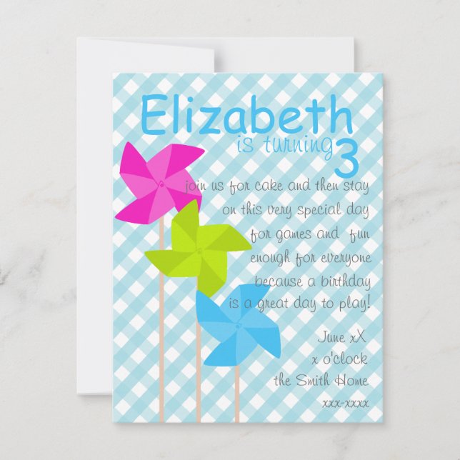 Pinwheel Trio Invitation (Front)
