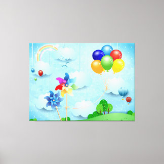 Pinwheels and balloons canvas print