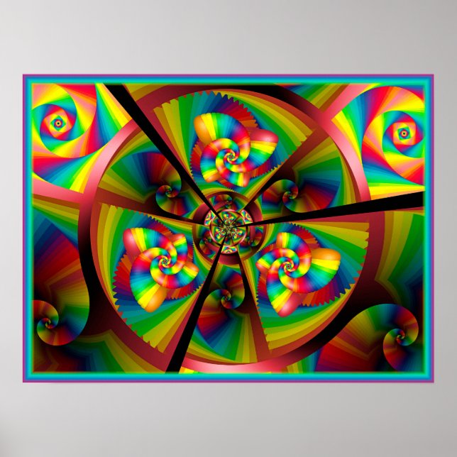 Pinwheels Kaleidoscope Poster (Front)