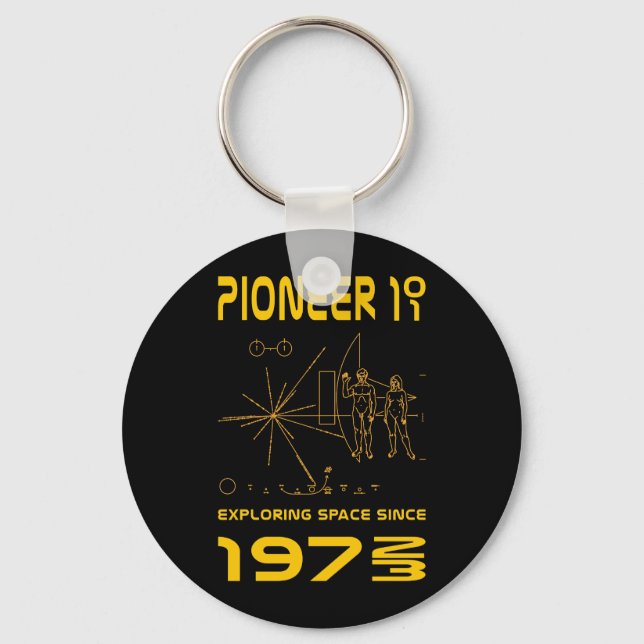 Pioneer 10 & 11 | Space 1972 & 1973 | gold Key Ring (Front)