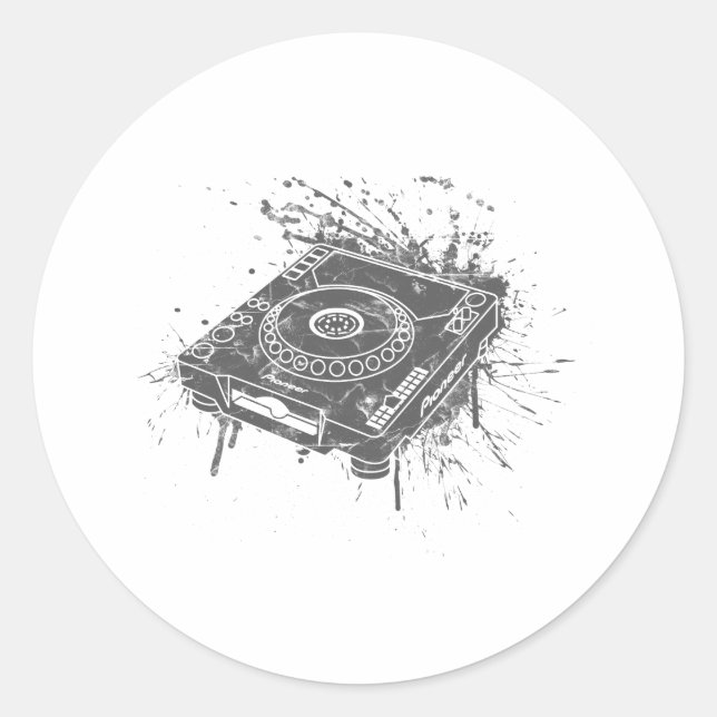 Pioneer CDJ-1000 Graffiti Classic Round Sticker (Front)