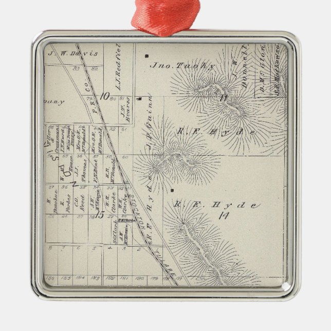 Pioneer Land Co subdivisions Metal Tree Decoration (Front)