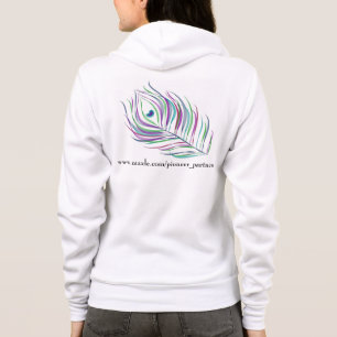 Pioneer partners zazzle peacock feather and flower hoodie