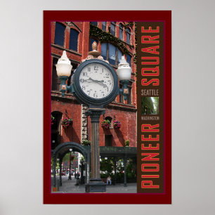 Pioneer Square Clock-Print Poster