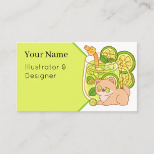 Piou the Shiba: Refreshing Mint Lemonade Spa Business Card