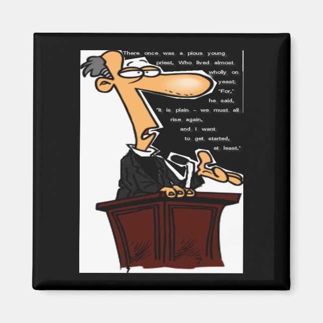 Pious Priest Limerick-funny Magnet (Front)