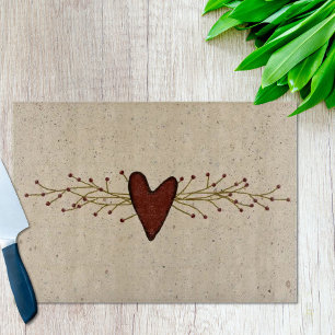 Pip Berry Heart Glass Cutting Board