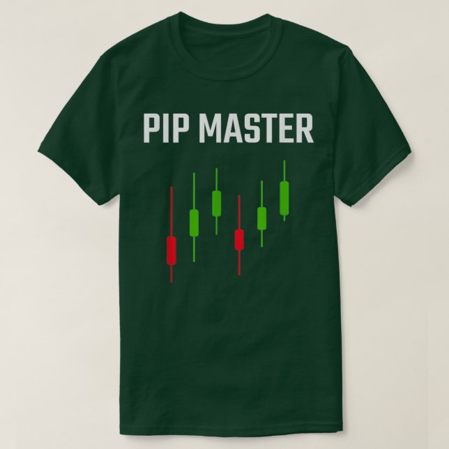 Pip Master Funny Forex Candlestick Trading T-Shirt (Design Front)