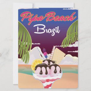 Pipa Beach Brazil Vacation poster Invitation