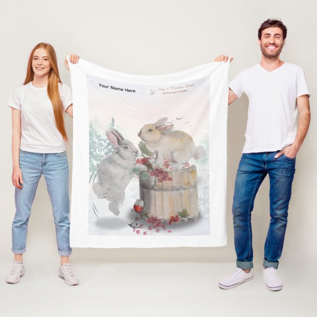 "Pipa & Marlow" Boganhues print Fleece Blanket (In Situ)