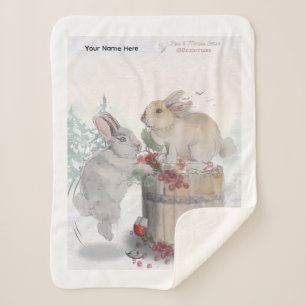 "Pipa & Marlow" Boganhues print Sherpa Blanket