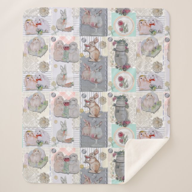 Pipa & Marlow Theme  Sherpa Blanket (Front)